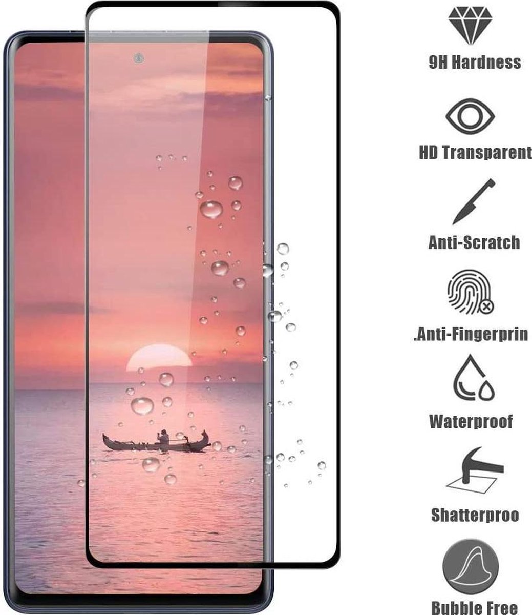 Xssive Screenprotector - Volledige Cover Glasfolie voor Samsung Galaxy S24Onyx Zwart - Gehard Glas