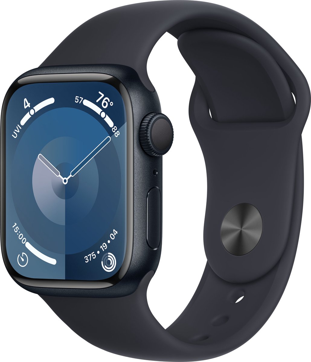 Apple Watch Series 9 - 41 mm - Boîtier en aluminium minuit avec bracelet sport minuit - M/L