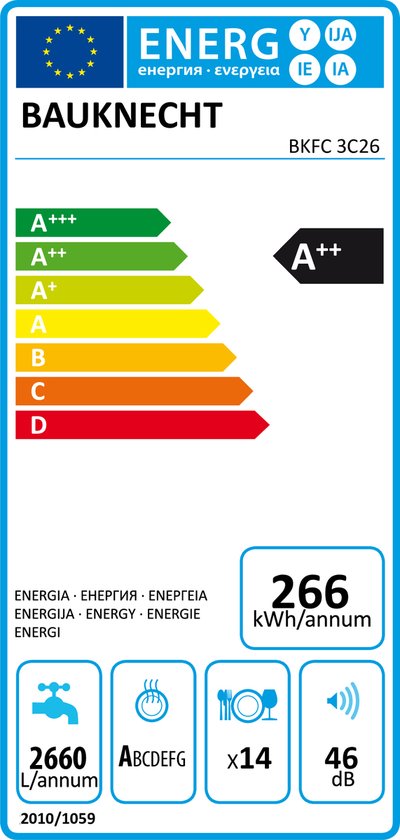 Bauknecht BKFC 3C26 Vaatwasser A++