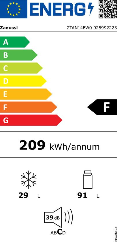 Zanussi ZTAN14FW0 - LowFrost - Réfrigérateur congélateur