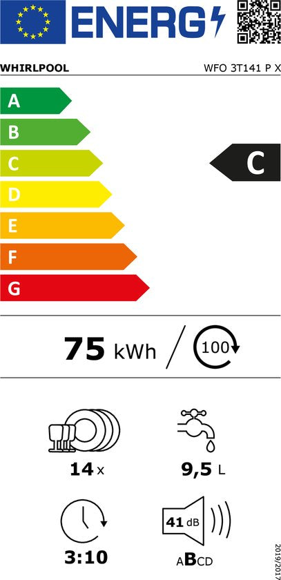 Whirlpool WFO 3T141 PX - Vrijstaande vaatwasser