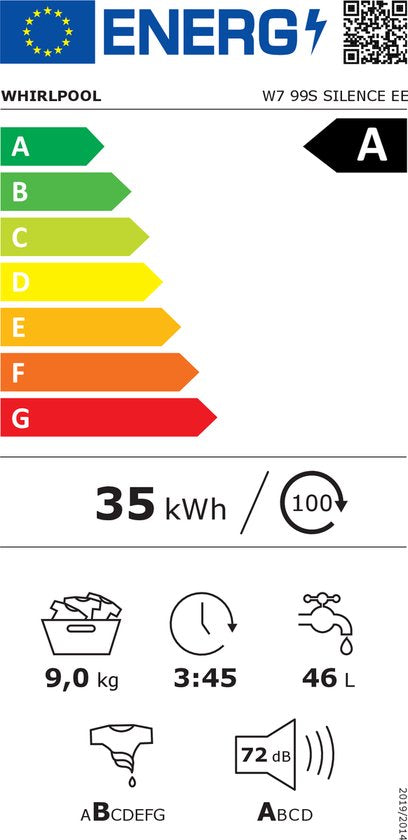 Lave-linge Whirlpool W7 99S SILENCE EE 9 kg Argent