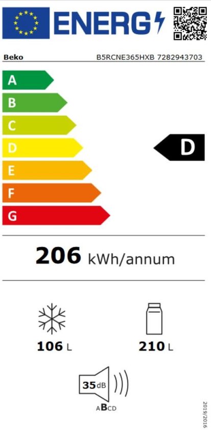 Beko B5RCNE365HXB - Koel-vriescombinatie