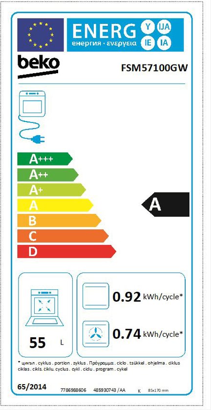 Beko | FSM57100GW | keramische kookplaat | 50 cm