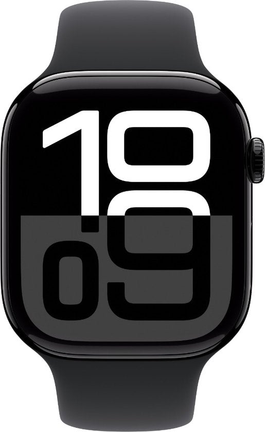 Apple Watch Series 10 - Wifi - 46 mm - Boîtier en aluminium noir avec bracelet sport noir - M/L