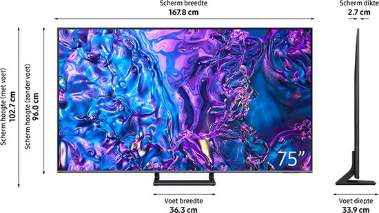 Samsung QE75Q77D - 75 inch - 4K QLED - 2024