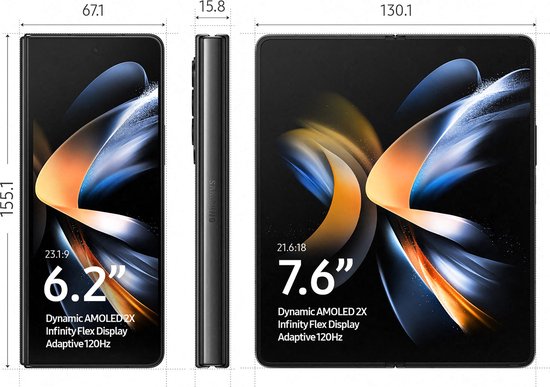 Samsung Galaxy Z Fold 4 - 512GB - 5G - Phantom Zwart