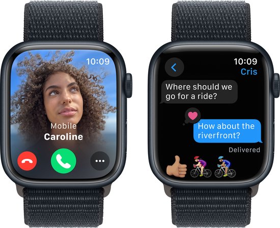 Apple Watch Series 9 - 45 mm - Boîtier avec boucle sport Midnight - Aluminium Midnight