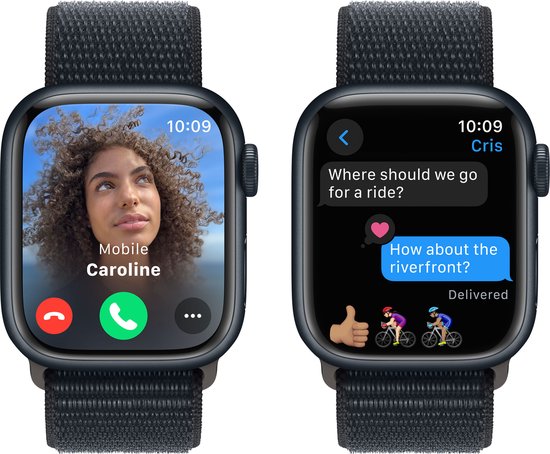 Apple Watch Series 9 - 41 mm - Boîtier avec boucle sport Midnight - Aluminium Midnight