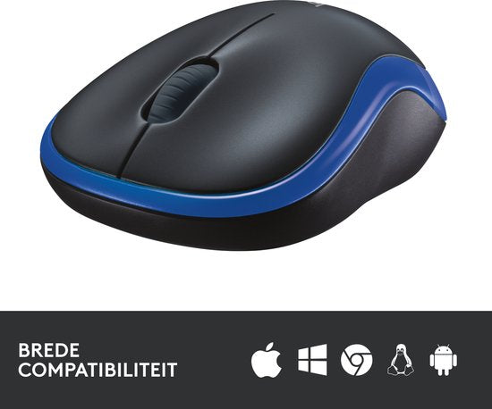 Logitech M185 - Draadloze muis - Blauw