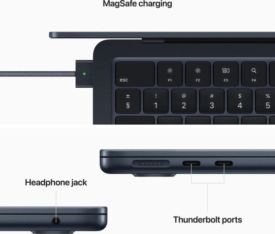 Apple MacBook Air (2022) MLY33FN/A - 13.6 inch - Apple M2 - 256 GB - Midnight - Azerty