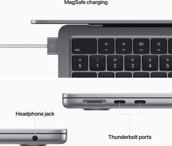 Apple MacBook Air (2022) MLXW3N/A - 13,6 pouces - Apple M2 - 256 Go - Gris sidéral