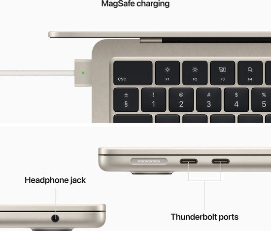 Apple MacBook Air (2022) MLY13FN/A - 13,6 inch - Apple M2 - 256 GB - Starlight - Azerty