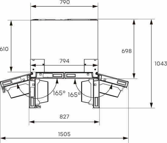 Hisense RQ5P470SAFE - Cross-deur koel-vriescombinatie - My Fresh Choice - Metal-Tech Cooling - Dual-Tech Cooling - Capaciteit 483 liter - Zwart