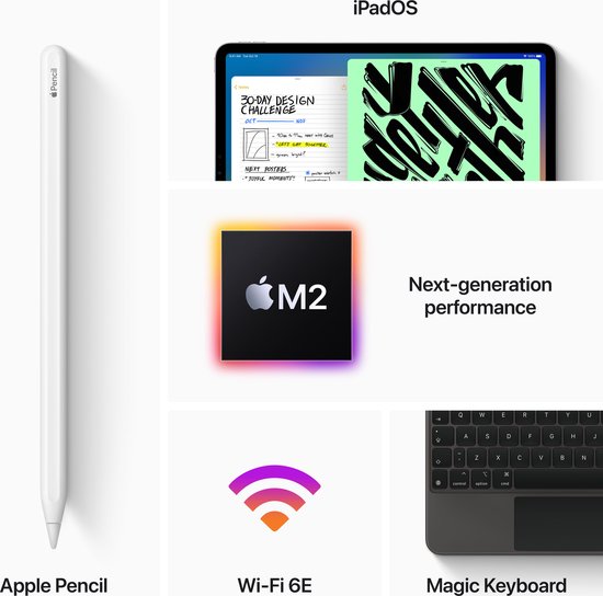 Apple iPad Pro (2022) - 12,9 pouces - WiFi - 128 Go - Argent
