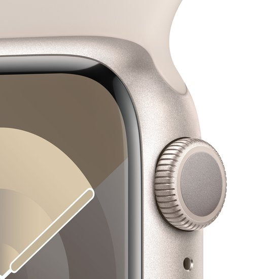 Apple Watch Series 9 - 41 mm - Boîtier en aluminium Starlight avec bracelet sport Starlight - S/M