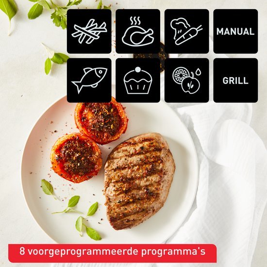 Tefal Dual Easy Fry & Grill EY905D - Heteluchtfriteuse XXL - Roestvrij staal - 2700W - 8,3L