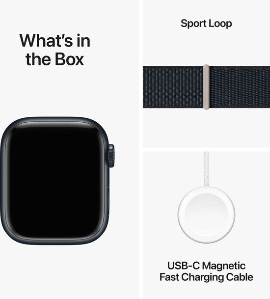 Apple Watch Series 9 - 41 mm - Boîtier avec boucle sport Midnight - Aluminium Midnight