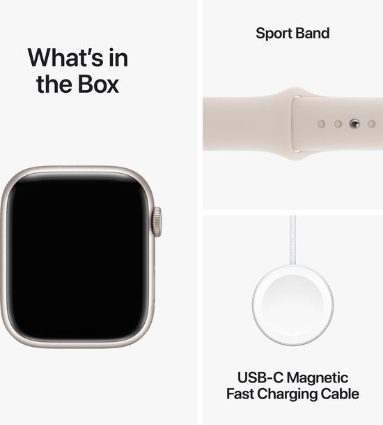 Apple Watch Series 9 - 45 mm - Boîtier en aluminium Starlight avec bracelet sport Starlight - M/L