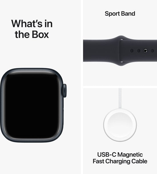 Apple Watch Series 9 - 41 mm - Boîtier en aluminium minuit avec bracelet sport minuit - M/L