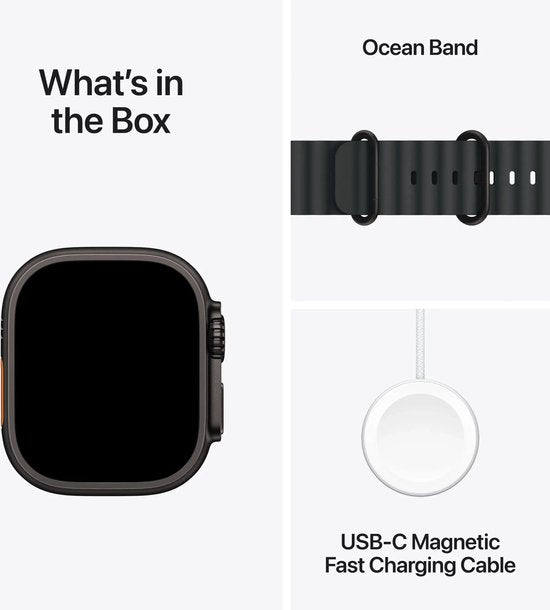 Apple - Watch Ultra 2 - LTE 49mm - Ocean Band - Titanium Zwart