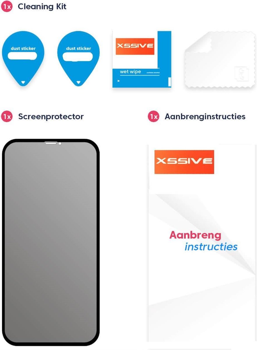 Xssive GoldLine Privacy - iPhone 14 Pro Max - Screenprotector van gehard glas