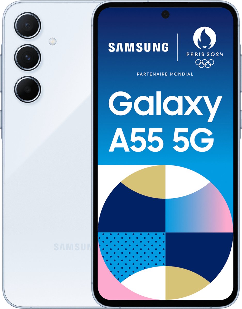Samsung Galaxy A55 5G - 128 Go - Génial Iceblue